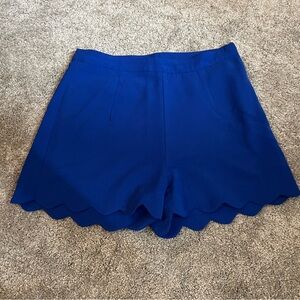 Altar'd State High Waist Blue Scalloped Shorts